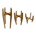 Ver imagem 2 de Kit 3 Tripés de Madeira Maciça Natural para Vasos de Planta Jardinagem P M G