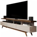 Ver imagem 2 de Rack para TV Até 72 Polegadas Porto Belo 3 Gavetas Off White/Freijo - Pnr Móveis