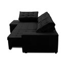 Ver imagem 3 de Sofá de Canto Retrátil e Reclinável com Molas 3,40x2,00 Le Jacke Suede Preto Madelina Decor