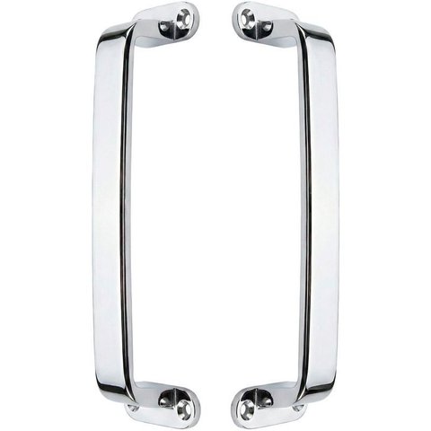 Puxador Duplo Milano 148mm Cromado Porta Pivotante Correr Passagem Madeira Vidro Colonial