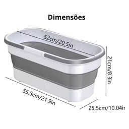 Balde Dobrável Retrátil Retangular com Rodinhas - Compacto, Prático e Multiuso para Casa e Viagens - 4