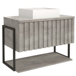 Toucador com Cuba Frise 60cm Metalon Cimento MGM - 1