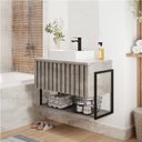 Ver imagem 2 de Toucador com Cuba Frise 60cm Metalon Cimento MGM