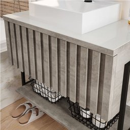 Toucador com Cuba Frise 60cm Metalon Cimento MGM - 4