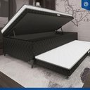 Ver imagem 2 de Cama Box Baú com Colchão de Espuma Acoplado e Auxiliar de Molas Lyon Solteiro 88cm