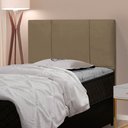Ver imagem 2 de Cabeceira Cama Box Solteiro Donna 90cm Suede Bege - Abmaza
