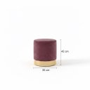 Ver imagem 2 de Puff com Rodape Dourado Marsala Rosé / Veludo