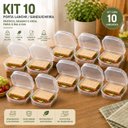 Ver imagem 3 de Kit 10 Porta Lanche Sanduiche Lancheira Transparente Sanduicheira Portatil com Trava Bpa Free Pote a