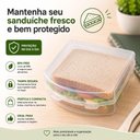 Ver imagem 4 de Kit 10 Porta Lanche Sanduiche Lancheira Transparente Sanduicheira Portatil com Trava Bpa Free Pote a