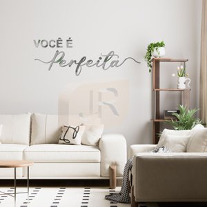 Espelho Decorativo Frase "você É Perfeita" Acrílico Rose Gold/ Dourado/ Prata/ Lilás