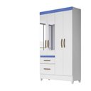 Ver imagem 6 de Guarda Roupa 4 Portas com Espelho Madri Branco Rosa Azul Lilás Flex 852440 Moval