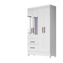 Ver imagem 1 de Guarda Roupa 4 Portas com Espelho Madri Branco Rosa Azul Lilás Flex 852440 Moval