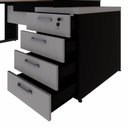 Ver imagem 6 de Mesa Diretor Escritório 150cm a 172cm 4 Gavetas Pé Metal F5