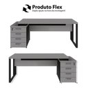 Ver imagem 7 de Mesa Diretor Escritório 150cm a 172cm 4 Gavetas Pé Metal F5