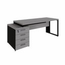 Ver imagem 4 de Mesa Diretor Escritório 150cm a 172cm 4 Gavetas Pé Metal F5