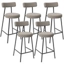 Ver imagem 1 de Kit 05 Banquetas Baixa para Cozinha Sala de Jantar Bar Bancada Milão L02 Bouclê Creme - lyam decor L