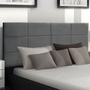Ver imagem 2 de Cabeceira Painel Cama Box King Size 193cm Raissa Suede Cinza