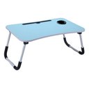 Ver imagem 1 de Mesinha Portátil Notebook Dobrável 48cm Cama com Porta Copo:azul