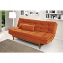 Ver imagem 1 de Sofá Cama Dubai 3 Lugares Império Reclinável Casal Pés Madeira Espuma Especial D33 Terracota 174
