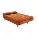 Ver imagem 4 de Sofá Cama Dubai 3 Lugares Império Reclinável Casal Pés Madeira Espuma Especial D33 Terracota 174