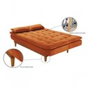 Ver imagem 7 de Sofá Cama Dubai 3 Lugares Império Reclinável Casal Pés Madeira Espuma Especial D33 Terracota 174