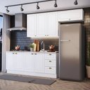 Ver imagem 1 de Cozinha Compacta Modulada 280cm Americana 8 Portas 3 Gavetas Henn - Branco Hp Fosco