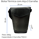 Ver imagem 7 de Maleta Térmica Boccati para 2 Garrafas Bolsa Vinho Espumante:preto