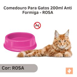 Comedouro para Gatos 200ml Anti Formiga - Rosa - 2