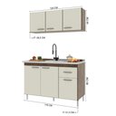 Ver imagem 3 de Cozinha Modulada Compacta 2 Peças Suiça 6 Portas 1 Gaveta MDF-MDP Creme Fidelita Móveis