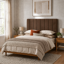 Ver imagem 1 de Cabeceira para Cama Casal Estofada 1,38 m Mel Vilajo: Suede Crush Cacau