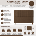 Ver imagem 5 de Cabeceira para Cama Casal Estofada 1,38 m Mel Vilajo: Suede Crush Cacau