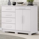 Ver imagem 1 de Cômoda Sapateira para Quarto 2 Portas 5 Gavetas Biana V01 Branco - Lyam Decor