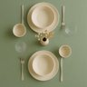 Jogo de Jantar 18 Peças Bio Latte Cerâmica Off White Prato Raso Prato Fundo Bowl Porto Brasil Mesa - 9