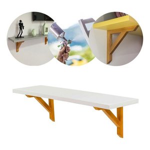 Prateleira Branca Madeira Maciça 70x19cm Mão Francesa Pinus