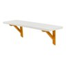 Prateleira Branca Madeira Maciça 70x19cm Mão Francesa Pinus - 5