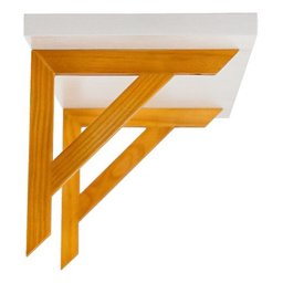 Prateleira Branca Madeira Maciça 70x19cm Mão Francesa Pinus - 4