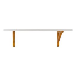 Prateleira Branca Madeira Maciça 70x19cm Mão Francesa Pinus - 3