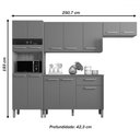 Ver imagem 4 de Cozinha Compacta Versalhes 12 Portas 1 Gaveta com Vidro Freijo/soft - Kits Paraná