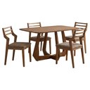 Ver imagem 1 de Mesa de Jantar Bromelia com 4 Cadeiras Estofadas Damasco Linho Bege Natuem