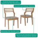 Ver imagem 2 de Mesa de Jantar Bromelia com 4 Cadeiras Estofadas Damasco Linho Bege Natuem