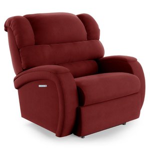 Poltrona do Papai Reclinável Napoli Elétrica Botão Led Massagem Veludo Vinho Fh1