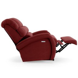 Poltrona do Papai Reclinável Napoli Elétrica Botão Led Massagem Veludo Vinho Fh1 - 2