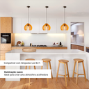 Ver imagem 4 de Luminária Lustre Pendente Vazado Aletado Mdf Madeira Rustico Cor:marfim