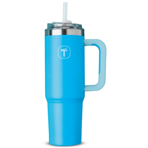 Copo Térmico Big T 1,1 Litros com Canudo Azul Grécia Tupperware