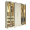 Ver imagem 4 de Guarda-Roupa Casal com 6 Portas com 4 Portas Reflecta com Pés com LED 100% MDF Império