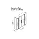 Ver imagem 3 de Guarda-Roupa Casal com 6 Portas com 4 Portas Reflecta com Pés com LED 100% MDF Império