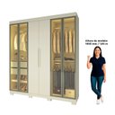 Ver imagem 5 de Guarda-Roupa Casal com 6 Portas com 4 Portas Reflecta com Pés com LED 100% MDF Império