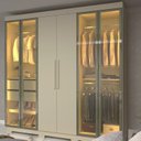 Ver mais imagens de Guarda-Roupa Casal com 6 Portas com 4 Portas Reflecta com Pés com LED 100% MDF Império