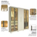 Ver imagem 6 de Guarda-Roupa Casal com 6 Portas com 4 Portas Reflecta com Pés com LED 100% MDF Império