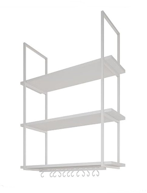 NICHO DE TETO PARA COZINHA 80CM BRANCO COM PRATELEIRA BRANCA - 2